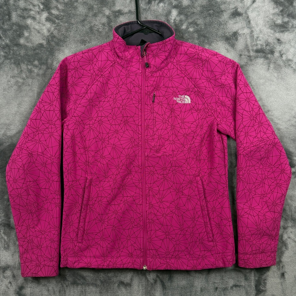 The North Face Apex Bionic Jacket Womens Medium Pink Geometric Print Softshell